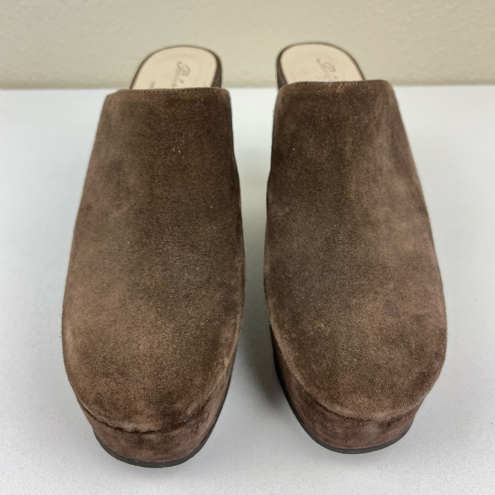 ROBERT CLERGERIE Women's 8 B Brown Suede Platform Mule Wedge Heels Slip On Leath - Picture 6 of 12